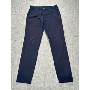 Lululemon ABC Commission Pants Mens 32 Navy Blue Slim Fit Reflective Ankles